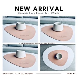 Monte & Co | Handcrafted Ceramic White Long Eared Bowl #4 (Handmade in Melbourne, Australia)