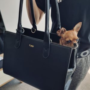Monte & Co | Luxury Designer Black LOLA Dog Cat Travel Bag Carrier by ST ARGO MELBOURNE