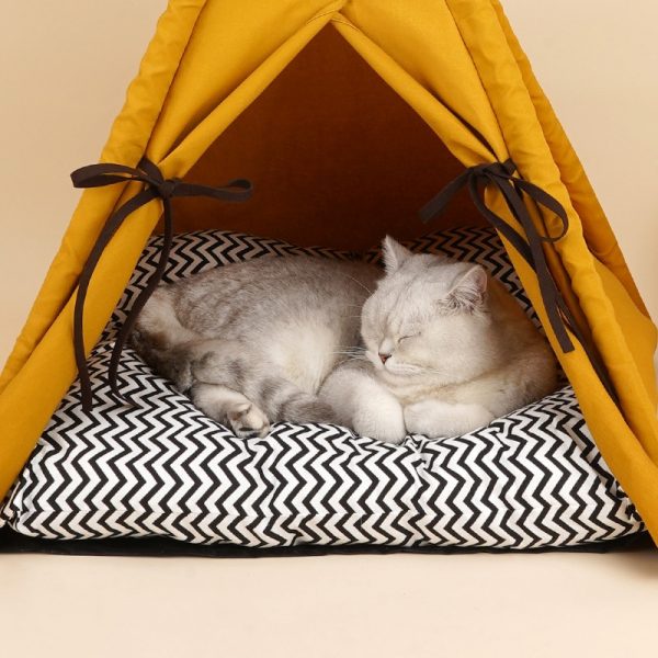 Monte & Co | Mustard Yellow Pet Teepee Cat Dog Bed