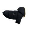 Monte & Co | Gangsta Black & Gold Designer Dog Cat Pet Puffer Jacket with removable hood | by Huskimo Australia