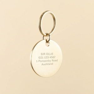 Monte & Co | Personalised Dog Gold ID Tag Charm by Ollie & James