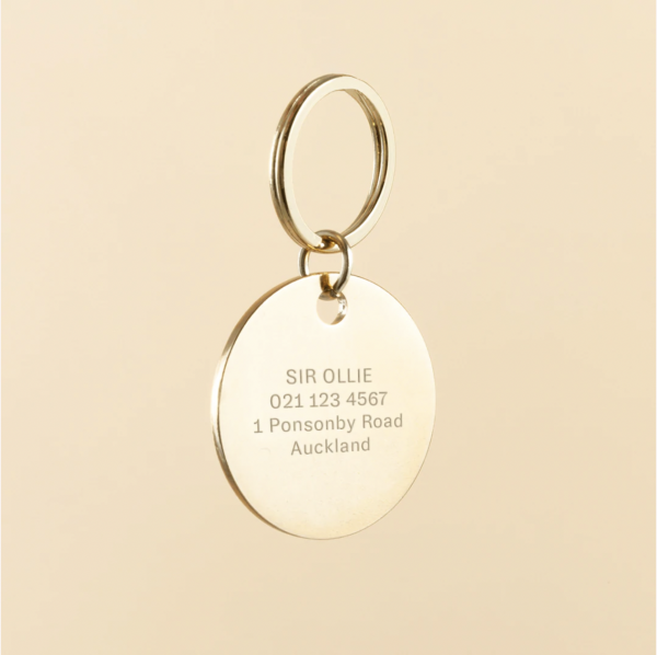 Monte & Co | Personalised Dog Gold ID Tag Charm by Ollie & James