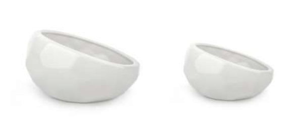 Designer Honeycomb Ceramic Pet Cat Dog Bowl Set in White by BARKLEY & BELLA | 450mL and 800mL
