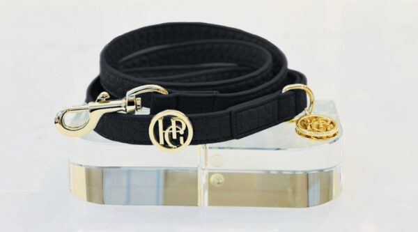 Monte & Co | Designer pet accessories dog cat leash lead by HGP Luxury Pet Accessories | Jet Black