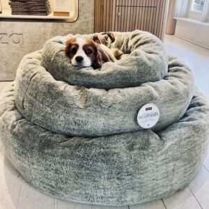 Monte & Co | Luxury Calming Cuddler Pet Dog Bed by Snooza Pet Products Australia | Designer Moss Green | Eco friendly Machine washable covers | Available in size Medium, Large and Extra Large only