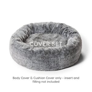 Monte & Co | Luxury Designer Calming Cuddler Pet Dog Cat Bed Cover Set by Snooza Pet Products Australia | Chinchilla Grey | Eco-friendly machine washable covers