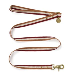 Monte & Co | Designer dog cat pet leash lead by Sebastian Says | 3 stripes_Toffee_White_Red
